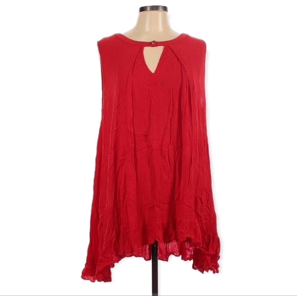 Jodifl Red Gauzy Boho Swing Mini Dress Size‎ Large